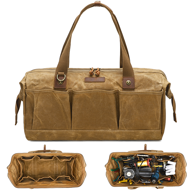 Canvas Tote Bag - Heavy Duty Waxed Canvas Tool Bag
