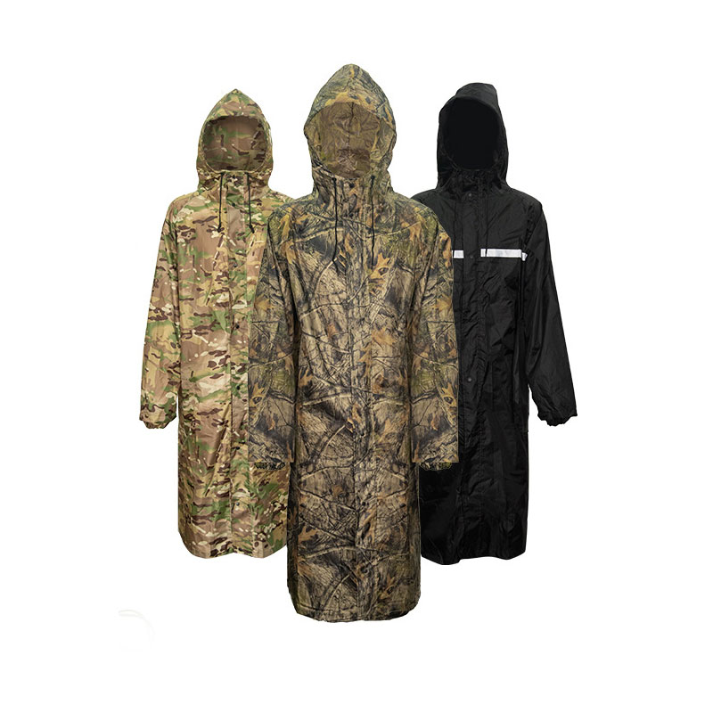 Women'S Fashion Rain Jacket - Camouflage Long Raincoat for Men Tactics