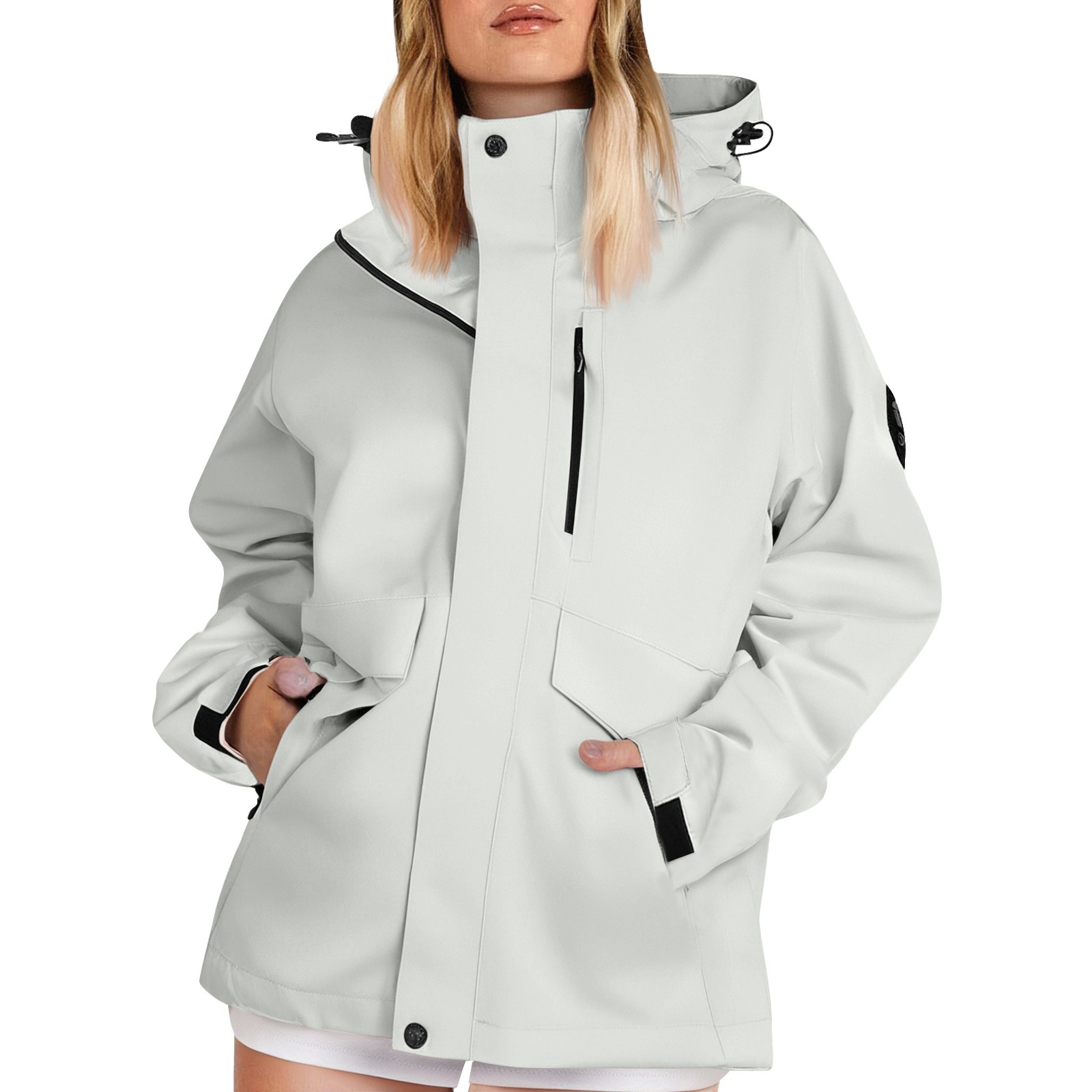 Women'S Fashion Rain Jacket - Women's Lightweight Hiking Jackets Solid Color