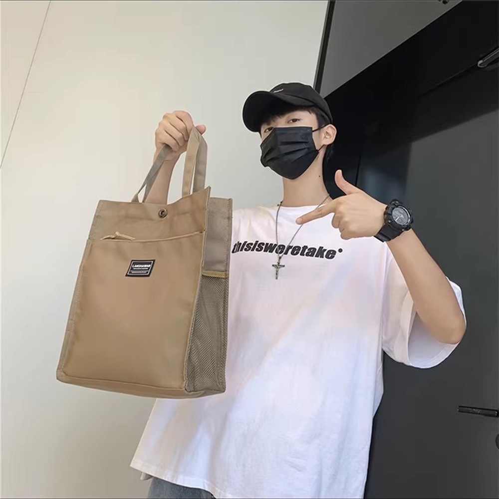 Canvas Tote Bag - Casual Male Commuting Tote Bag Oxford