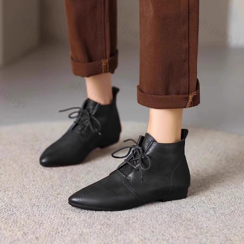 Women Fashion Trend 2025 - Women Short Boots 2025 Leather New