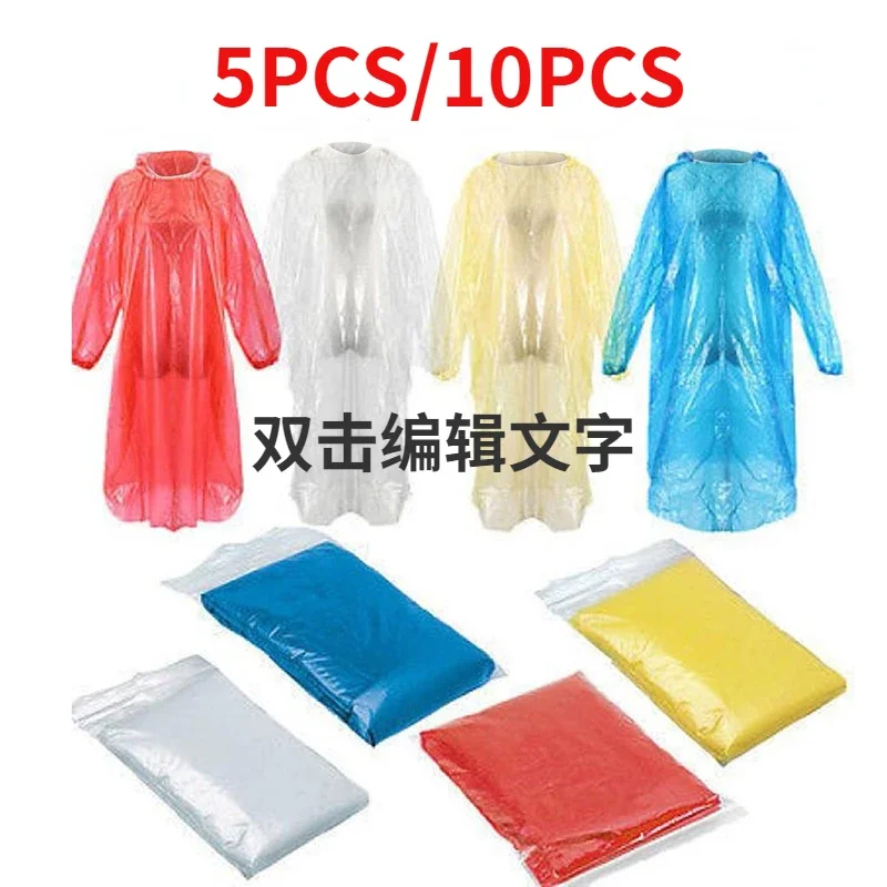 Women'S Fashion Rain Jacket - 5/10PC Disposable Raincoat Adultchildren Waterproof Rain