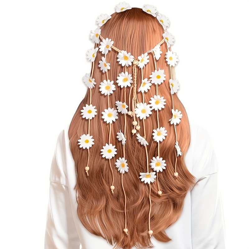 Women'S Fashion Of The 70S - Flower hippie headband, flower crown, summer