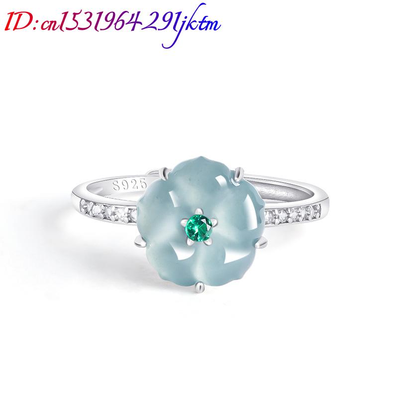Blue Burmese Jadeite Flower Ri - огляд і ціна Women Fashion Rings