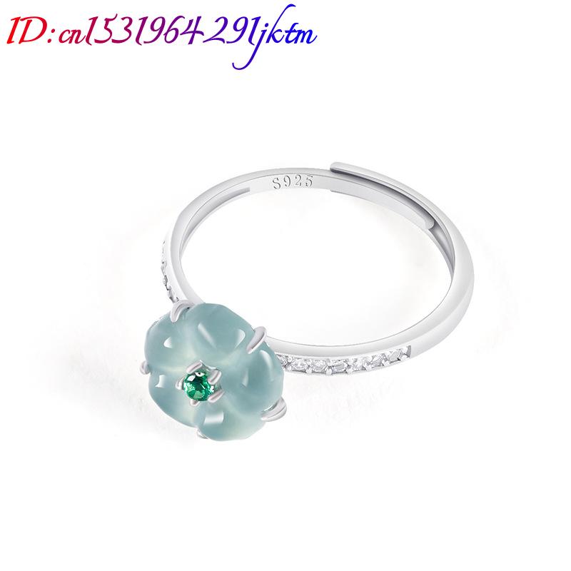 Blue Burmese Jadeite Flower Ri - огляд і ціна Women Fashion Rings