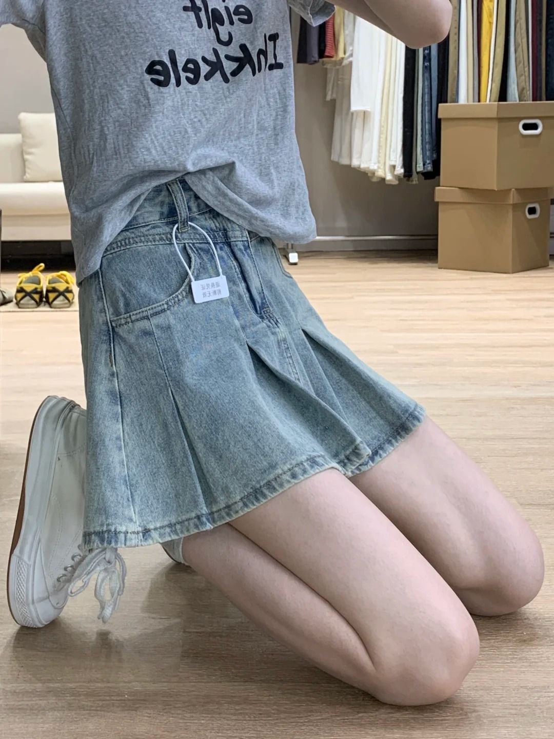 Women High Waist Denim Pleated - огляд і ціна Women Fashion Jeans