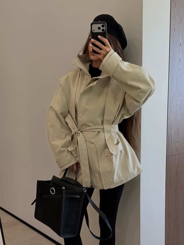 Women Short Trench Coat Belted - огляд і ціна Women'S Fashion Utility Jacket