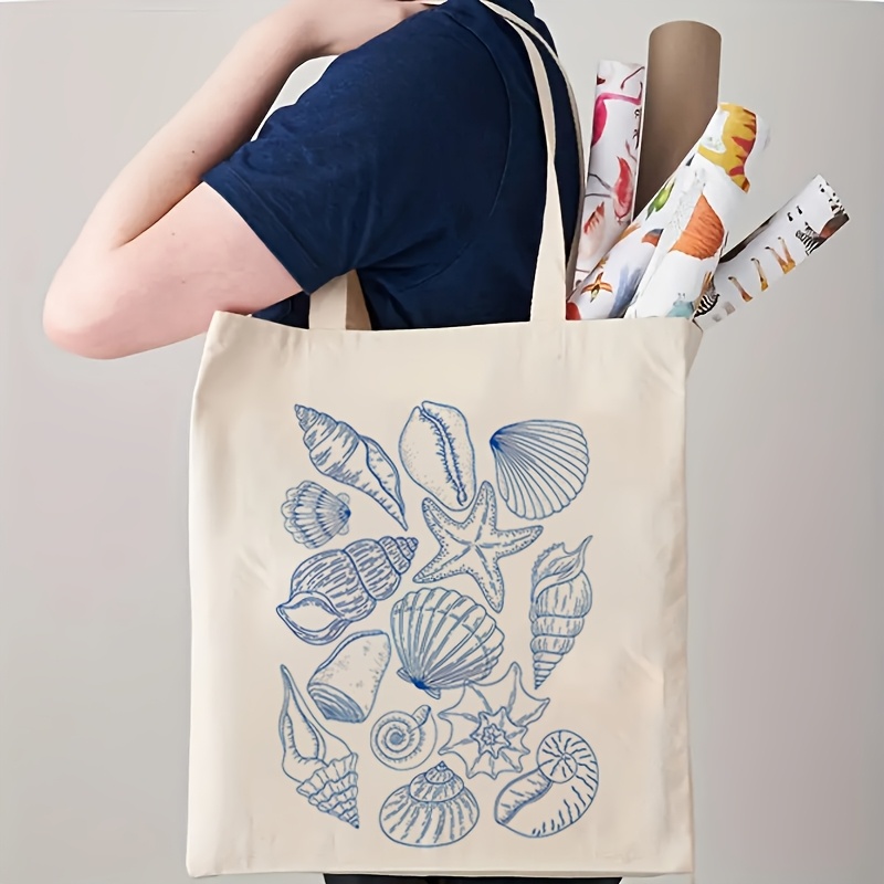 2026 Starfish and Shell Patter - огляд і ціна Canvas Tote Bag